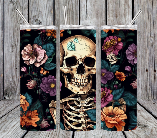 Skeleton with Flowers