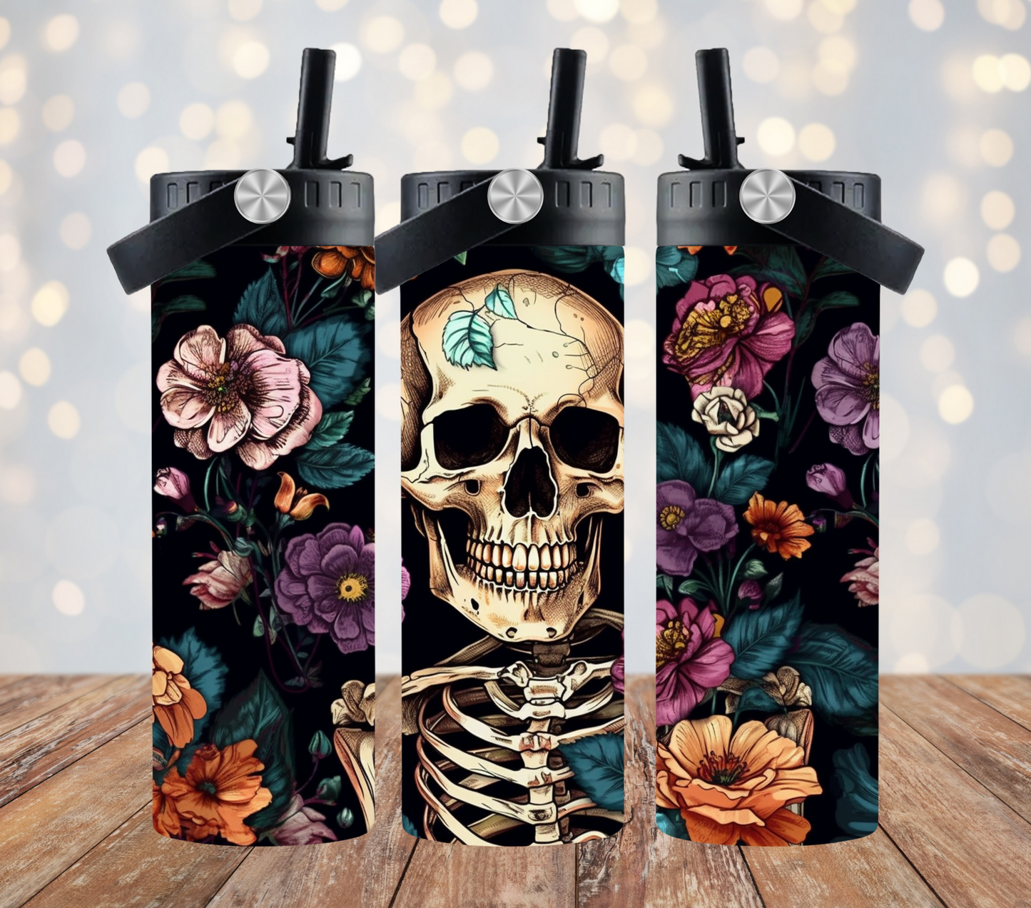 Skeleton with Flowers