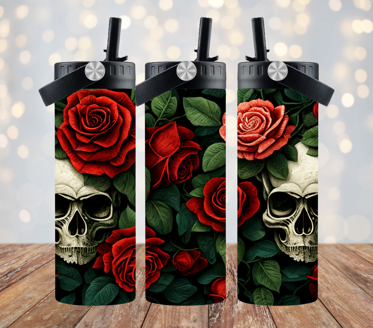 Red Roses Skull