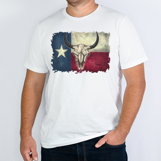 Texas Flag Steer Skull