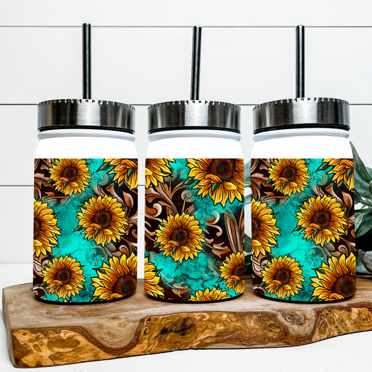 Sunflowers, Leather, & Turquoise