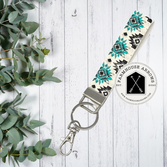 Aztec Pattern Keychain Wristlet