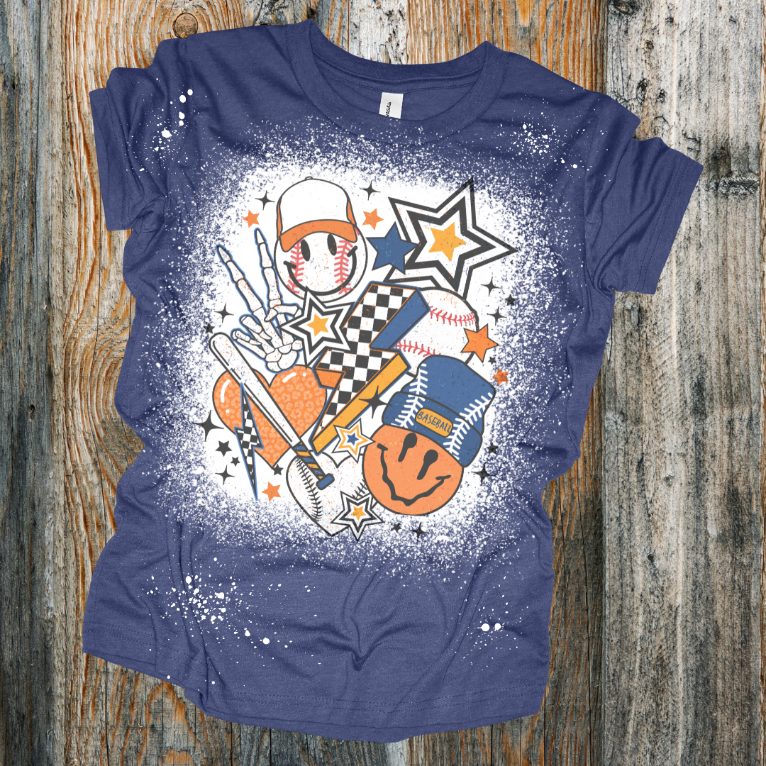 Orange & Navy Baseball Fan