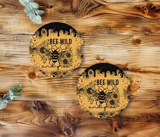 Bee Wild & Free Car Coasters