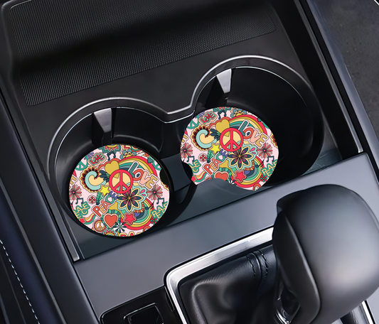 Hippie Vibes Car Coasters