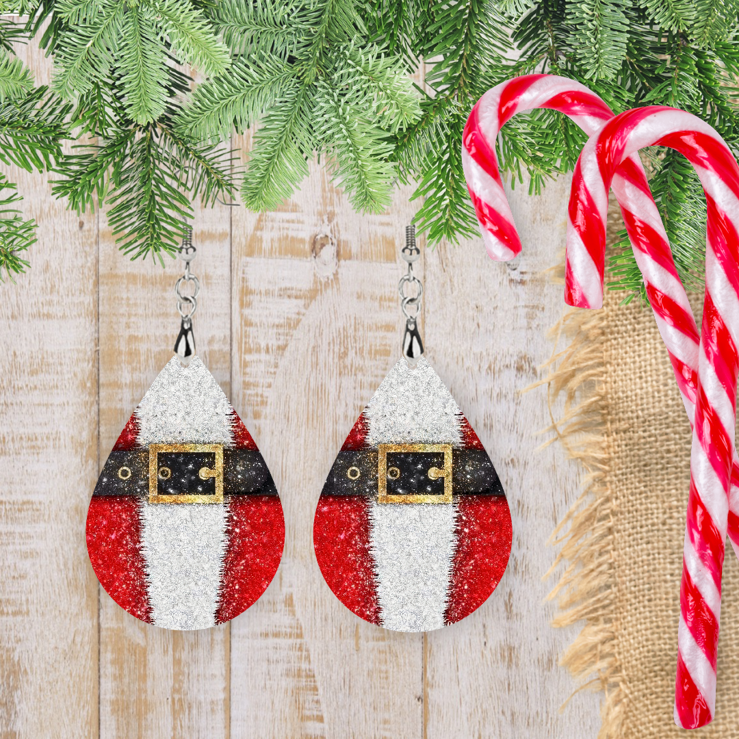 Santa Suit Teardrop Earrings