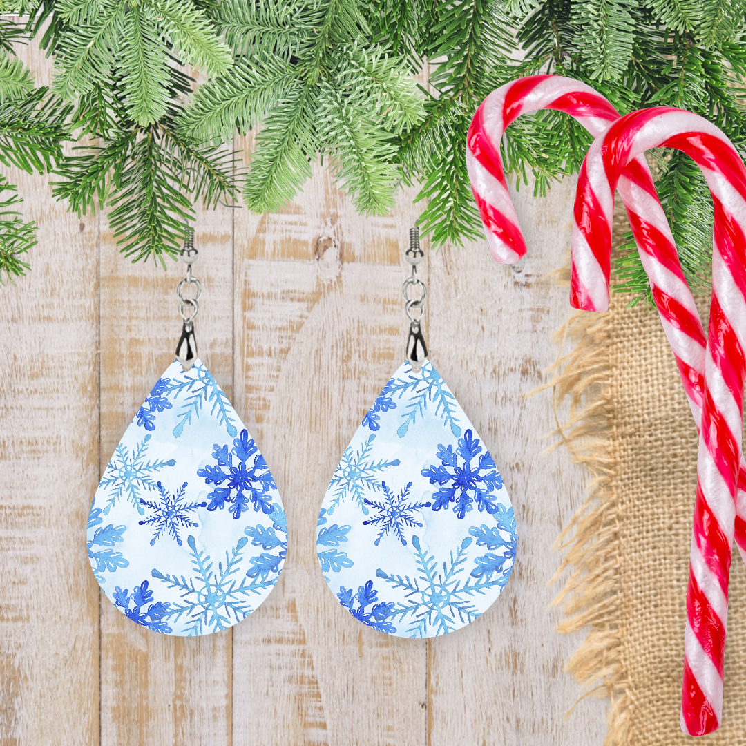 Snowflake Teardrop Earrings