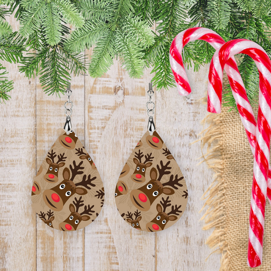 Reindeer Teardrop Earrings