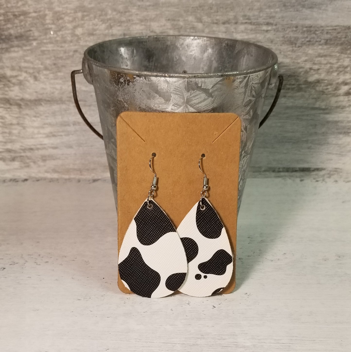 Cow Print Teardrop Earrings